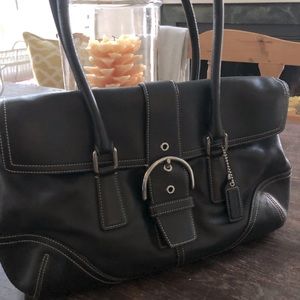 Vintage black leather COACH bag PERFECT cond